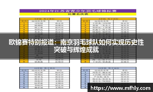 欧锦赛特别报道：南京羽毛球队如何实现历史性突破与辉煌成就
