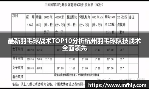 最新羽毛球战术TOP10分析杭州羽毛球队技战术全面领先