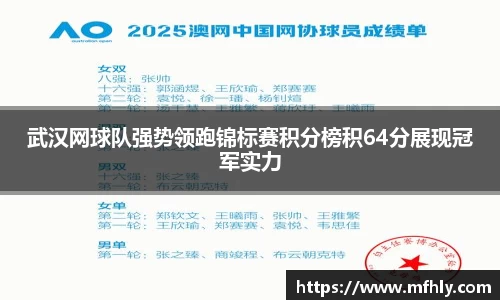 武汉网球队强势领跑锦标赛积分榜积64分展现冠军实力