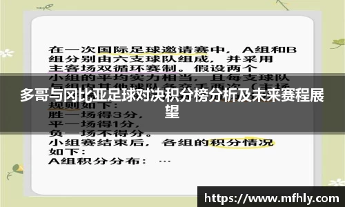 多哥与冈比亚足球对决积分榜分析及未来赛程展望